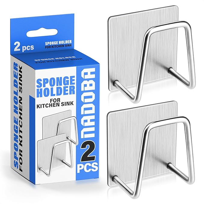 2Pcs Stainless Steel Sponge Holder by NADOBA