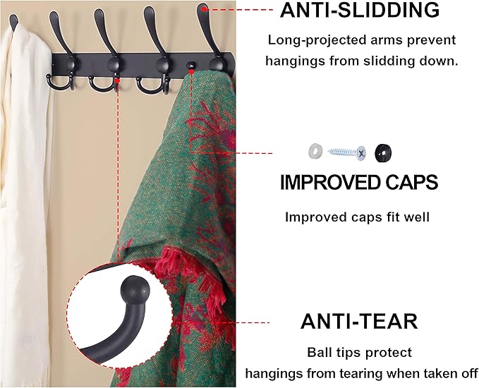 Dseap Coat Rack Wall Mounted - Image 2