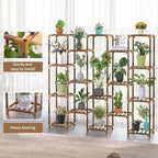 Uneedem Plant Stand Indoor Outdoor, Tall Plant Shelf for Multiple Plants, 17 Tiers Large Plant Rack Wood Plant Holder Plant Shelves for Room Corner Balcony Garden Patio - Image 2