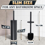 Black Toilet Brush and Holder Set - Image 2