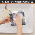Homaxy 100% Cotton Waffle Weave Check Plaid Dish Cloths, 12 x 12 Inches - Image 4