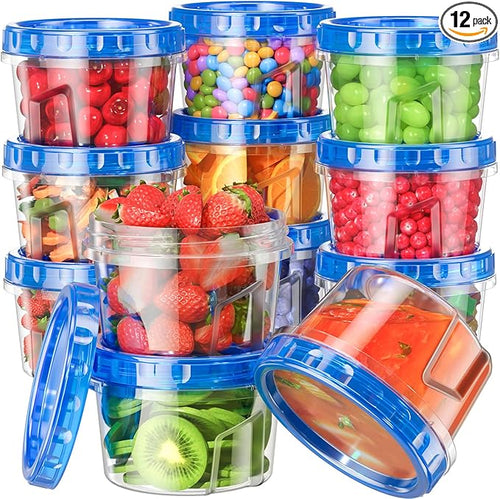 12 Pack-17oz Freezer Storage Containers, Plastic Food Storage Containers by Unknown