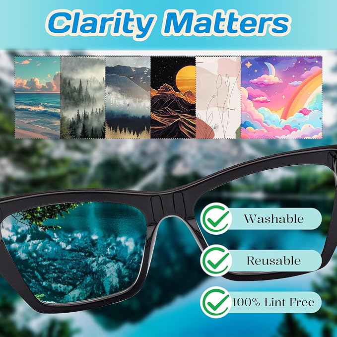 6 PCS Glasses Cleaning Cloth Eyeglass Lens Cleaning Cloth Eyeglasses Wipes - Image 3