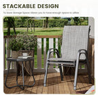 UDPATIO Patio Chairs Set of 4, Stackable Outdoor Dining Chairs with High Back, Breathable Textilene Fabric Outdoor Chair All Weather, 350LBS Capacity for Garden, Backyard (Light Grey) - Image 7