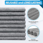 FIXSMITH Grey Microfiber Cleaning Cloth -Pack of 8, Highly Absorbent Cleaning - Image 2
