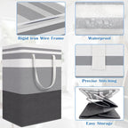 BlissTotes 3-Pack Laundry Basket, Freestanding＆Waterproof Laundry Hamper - Image 4