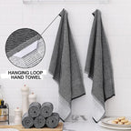 Homaxy Premium Kitchen Towels, Large Cotton Kitchen Hand Towels, Flat and Terry - Image 3
