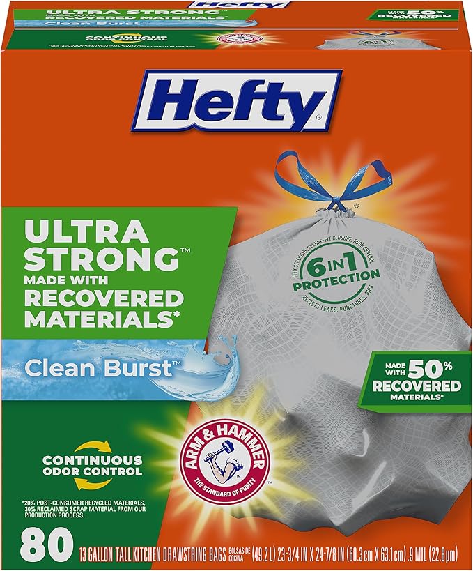Hefty Ultra Strong Made with 50% Recovered Materials* Tall Kitchen Trash Bags by Hefty