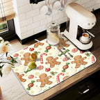 Christmas Gingerbread Cookie Man Sugar Dish Drying Mat - Image 8
