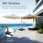 Best Choice Products 10ft Offset Cantilever Hanging Market Patio Umbrella, Smooth 360° Rotation, 8 Sturdy Ribs, Easy Adjustment - Tan - Image 3