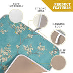 Teal Turquoise Dish Drying Mat for Kitchen Counter Spring Floral Drying Mat 16 - Image 4
