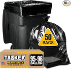 Tasker 95-96 Gallon Trash Bags Heavy Duty 95-100 Gallon Trash Bags│Black Heavy by Tasker