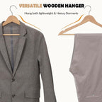 ELONG HOME Solid Wooden Hangers 30 Pack, Wood Suit Hangers - Image 6