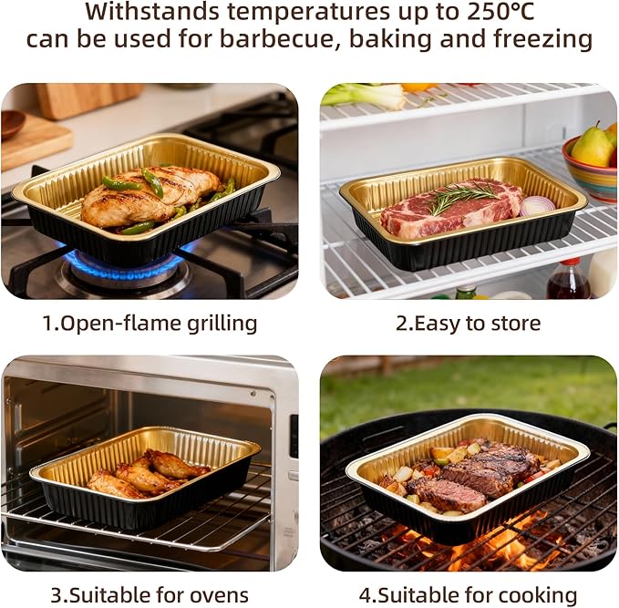 Aluminum Foil Pans, Extra Heavy Duty Disposable Aluminum Baking Pans, - Image 5