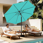 MEWAY 9ft Patio Umbrella Outdoor Table Umbrellas with Push Button Tilt and Crank, Market Umbrella 8 Sturdy Ribs for Deck, Garden, Pool and Backyard, Teal - Image 3