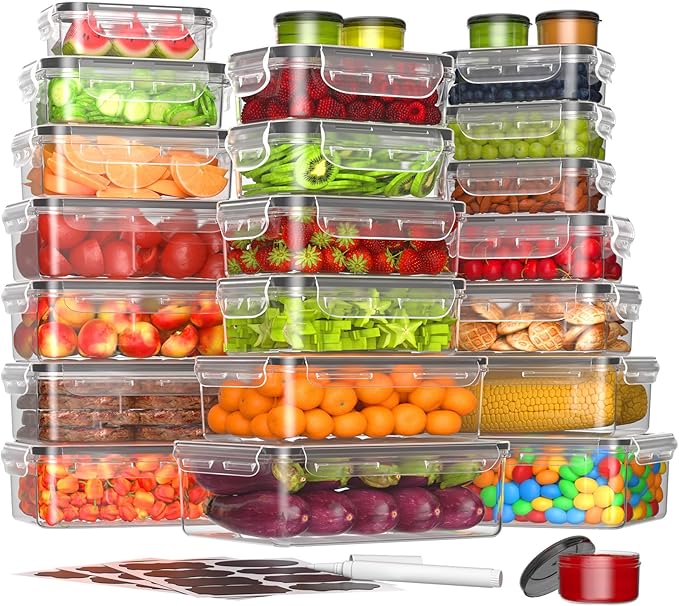 50-Piece Food Storage Containers by KEMETHYFocusesonCreatingEfficientStorageProductswithQualityMaterials