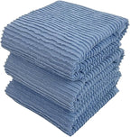 Chambray Light Blue Kitchen Hand Dish Towels: Oversized 28" x 18", 100% Cotton by SerafinaHome
