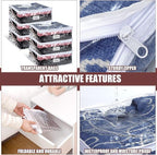 Hoolerry 6 Pieces Sweater Storage Bags Plastic Clear PVC Clothes Storage Bags - Image 3