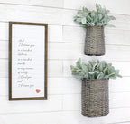 AuldHome Design Wall Hanging Baskets; Woven Wicker Rustic Farmhouse Gray Washed - Image 3