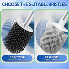 BOOMJOY Toilet Brush and Holder Set, Silicone Toilet Bowl Cleaner Brush - Image 3