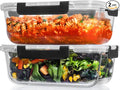 Razab 4 Pcs 1860ml / 63 Oz Large Glass Food Storage Containers by RazabHomeGoods