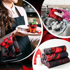 Breling Set of 6 Red Rose Kitchen Towels Vintage Themed Dish Towel Bathroom - Image 6