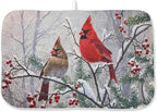 Christmas Dish Drying Mats 18x24 Inch Snow Red Bird Drying Mats Xmas Farmhouse by GOLIANDA