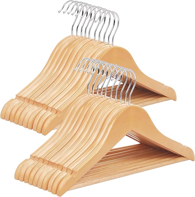 SONGMICS Kids Wooden Hangers 20 Pack, Solid Wood Baby Hangers, Children's Coat by SONGMICSbySONGMICSHOME