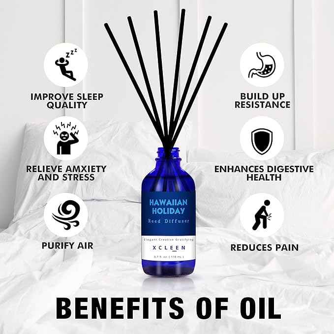Reed Diffuser Set for Home| 3.7 Oz Hawaiian Holiday Fragrance Diffuser | - Image 5