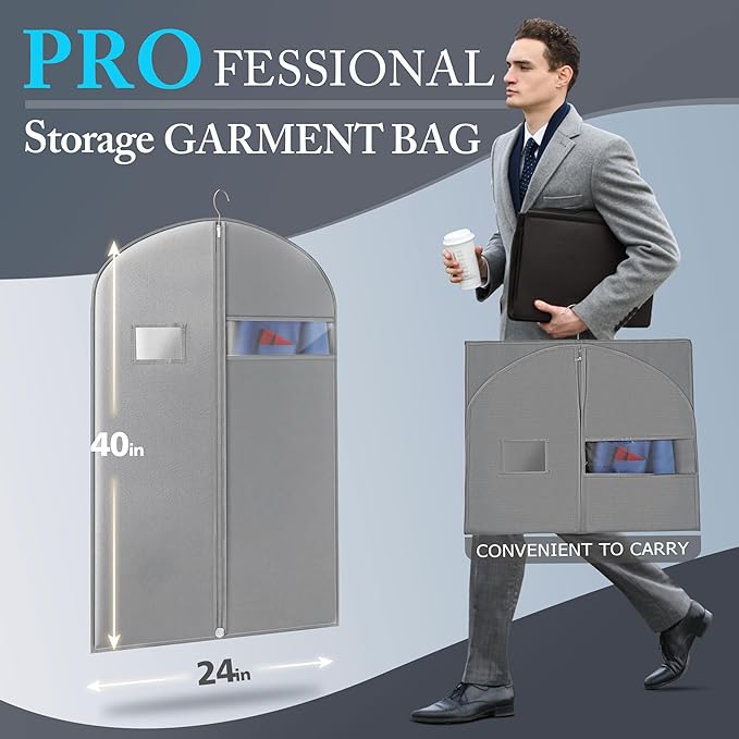 40-inch Suit Bag Garment Bag for Travel and Storage, Garment Bags for Hanging - Image 2