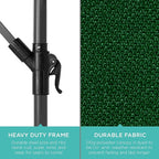 Best Choice Products 10ft Offset Cantilever Hanging Market Patio Umbrella, 8 Sturdy Ribs, Easy Adjustment - Green - Image 6
