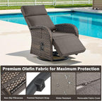 5 Piece Patio Furniture Set with Swivel Recliner Chair - Removable Outdoor Patio Couch Set, Chaise Lounge Chair Outdoor with Adjustable Backrest and Footrest and Coffee Table for Casual Gathering - Image 6