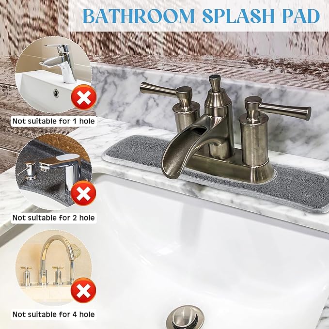 2 Pcs Faucet Mat for Kitchen Sink Splash Guard for Kitchen Sink Faucet Dish - Image 3