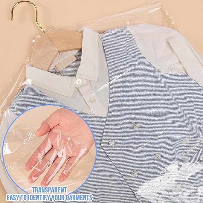 100 Pack Dry Cleaning Plastic Bags, Dry Cleaners Bags - Image 3