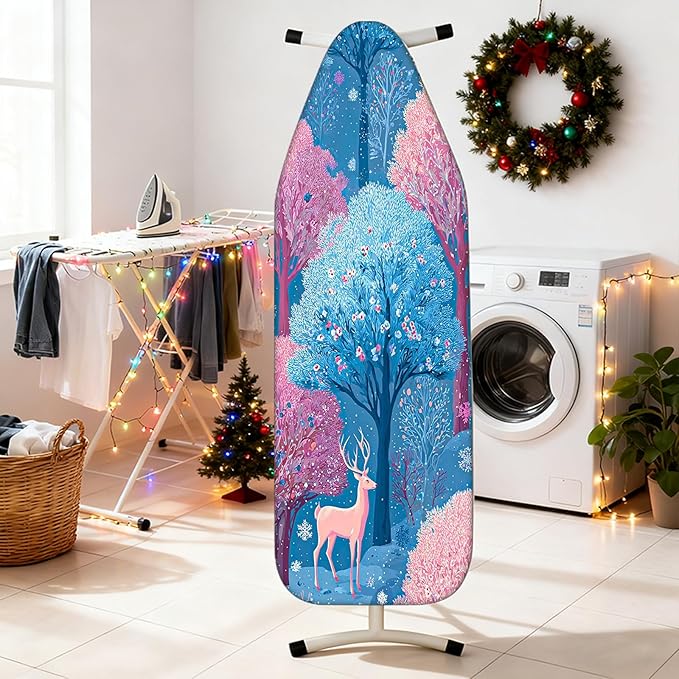 Nuxovilar Ironing Board Cover Winter Deer in Forest Pattern Polyester 15x54 - Image 2