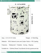 FANKANG Storage Basket, Nursery Hamper Canvas Laundry Basket Foldable - Image 2