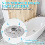 Bathtub Drain Hair Catcher, Silicone Tub Hair Catcher Drain Protector, - Image 2
