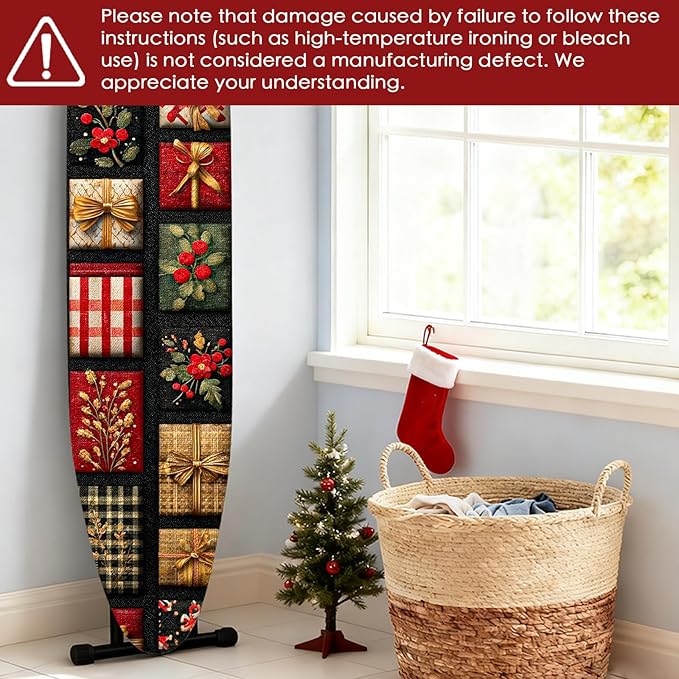 Nuxovilar Ironing Board Cover Winter Gift Boxes Pattern Polyester 15x54 Inches - Image 6