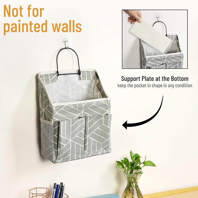 2pcs Wall Hanging Storage Bag, Small Door Closet Linen Fabric Pockets Organizer - Image 6