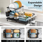 2 Tier Dish Drying Rack, Expandable Two Tier Dish Rack - Image 2