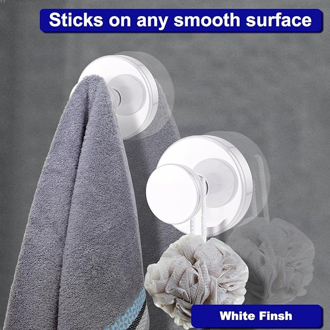 Suction Cup Hooks for Shower, Removable Towel Hooks for Bathroom Window Glass - Image 6