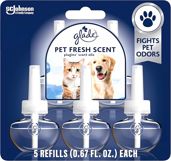 Glade PlugIns Refills Air Freshener, Pet Fresh Scent, Scented and Essential Oils by Glade