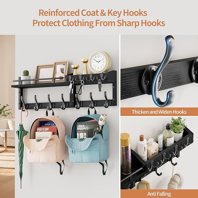 29 inch Coat Rack Wall Mount - Image 3