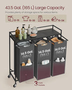 VASAGLE Laundry Sorter, 43.5 Gal. Laundry Hamper Basket - Image 3