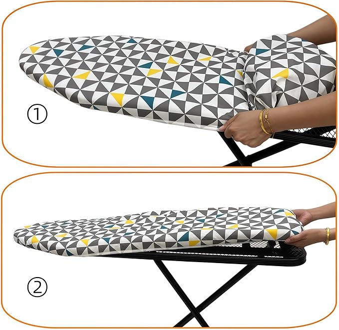 Ironing Board Cover and Pad, Sewn-in Thick Feltpads, Elastic Edge, Fits - Image 5