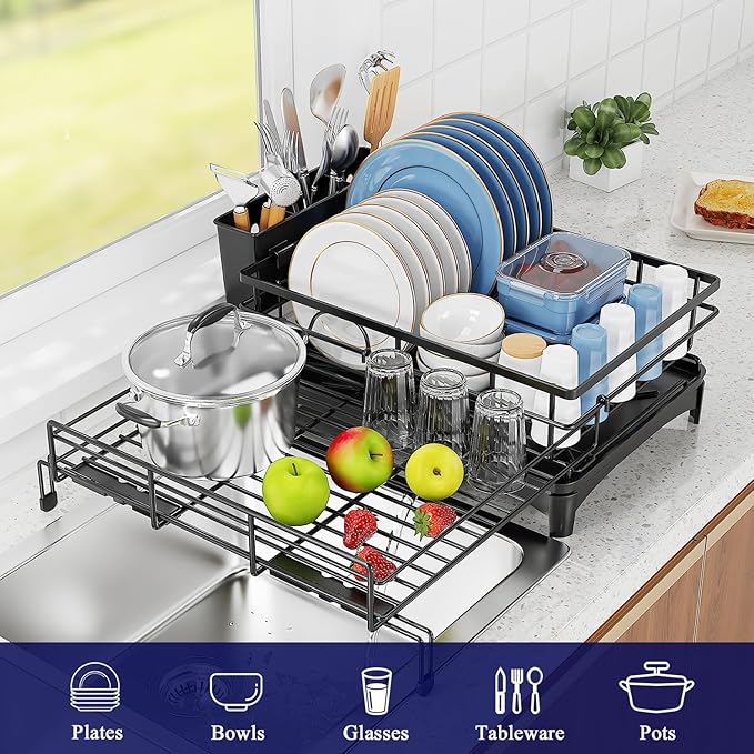 Large Dish Drying Rack, Dish Rack, Dishware Drying, Over Sink & Countertop - Image 8