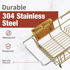 JASIWAY Sink Dish Drying Rack, Expandable Stainless Steel Dish Rack Over Sink - Image 3