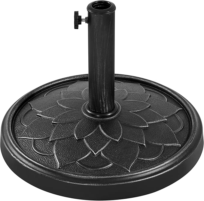 Yaheetech 18'' Umbrella Base 26.5lbs Heavy Duty Patio Umbrella Stand, Round Umbrella Base Stand, Resin Umbrella Holder for Outdoor, Garden, Yard, Black by Yaheetech