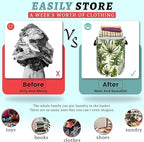 Tropical Leaves Laundry Basket Hawaii Foldable Funny Laundry Hamper Oxford - Image 3