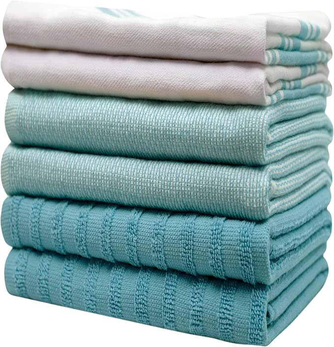 Premium Kitchen Towels | Large Cotton Dish Towels | Flat & Terry Highly - Image 6